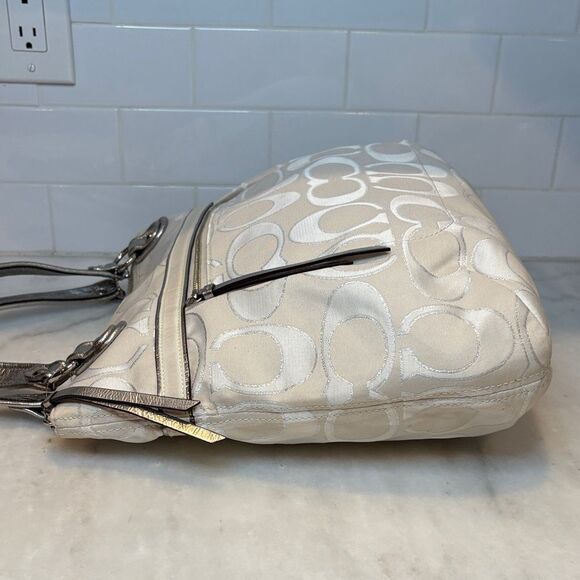 Coach Poppy Lurex Signature Jacquard Glam XL Tote Shoulder Bag - HTF - Picture 11 of 16